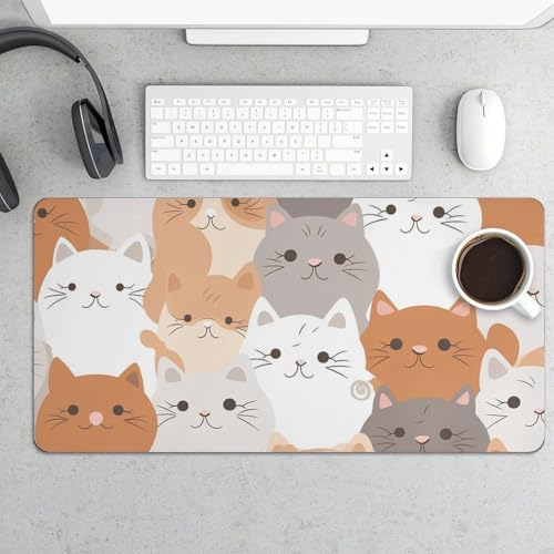 Protector Orange Cats Desk Pad Grande Resistente Agua y Antideslizante miniatura 5