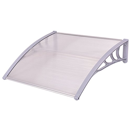 Tangkula 40"x 40" Window Awning Modern Polycarbonate Cover Front Door Outdoor Patio Canopy