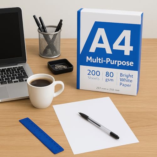 Image of 1ABOVE A4 Multi-Purpose Copier and Printer Paper 200 Sheets, 80gsm Bright White Paper Size 297mm x 210mm (1)