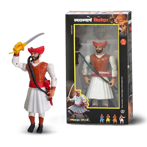 Image of Swarajyache Shiledar - The True Super Hero - 6 Inch Tall Action Figure with Accessories (Bandal Sena, White)