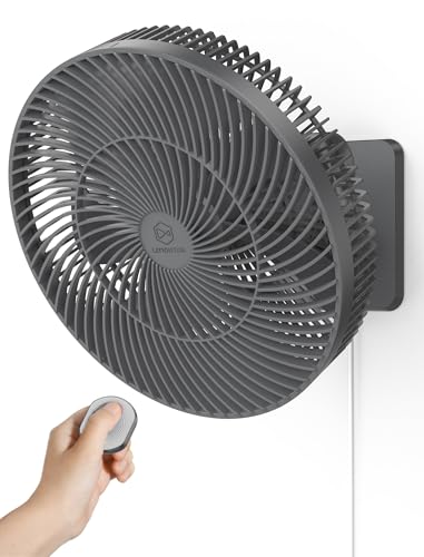 Image of Shinebella 12 Inch Wall-Mounted Oscillating Fan with Remote - 4 Quiet Speeds, 90 Rotation, Timer for Bedroom, RV, Bathroom,Includes Adapter & 8.2ft Cord, Easy to Clean, Adjustable Tilt, Home Cooling