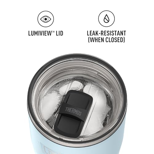 Image of THERMOS Icon Series 24oz Stainless Steel Tumbler with Slide Lock Lid, Leakproof, Fits Cupholder, Dishwasher Safe, Griptec Non‑Slip Base, Keeps Drinks Hot 6 Hrs /Cold 22 Hrs, Glacier
