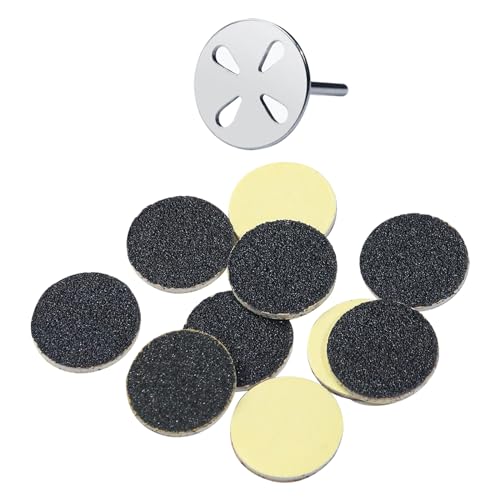 Semme Rodamiento de Acero Inoxidable, Amoladora de Pies, Papel de Lija, Almohadilla de Disco de Lijado para Pedicura, con Papel de Lija (Rodamiento de 25 mm (superficie plana con)