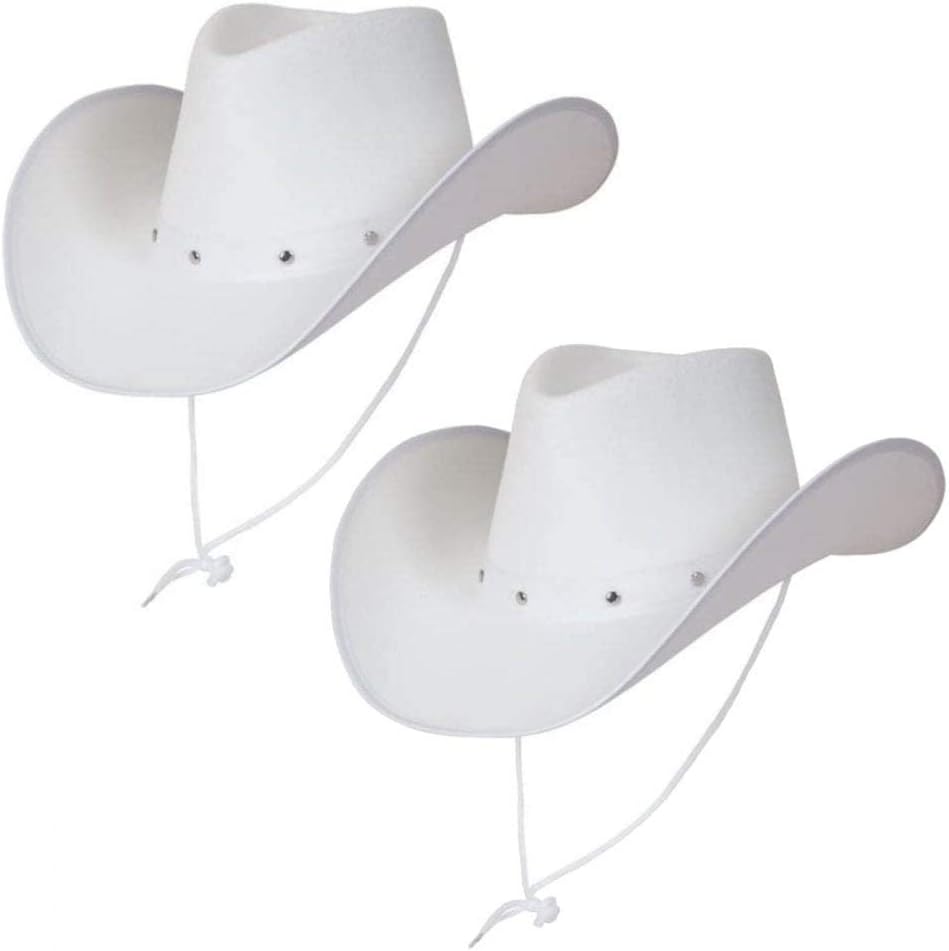 2 White Texas Cowboy Hats