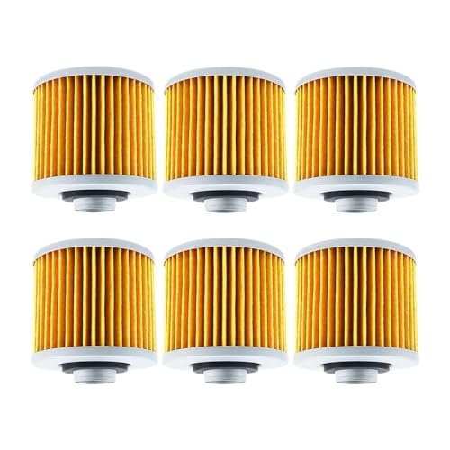 Filtre à huile pour moto YD250 SR400 SR500, pack de 6 pièces de rechange jaunes