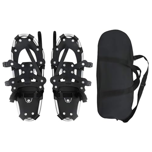 vidaXL Raquetas de Nieve 3 en 1 con Bastones de Senderismo Plateado, Jardín y Terraza, Equipos de Nieve Ajustables, Accesorios para Frío, Set de Senderismo