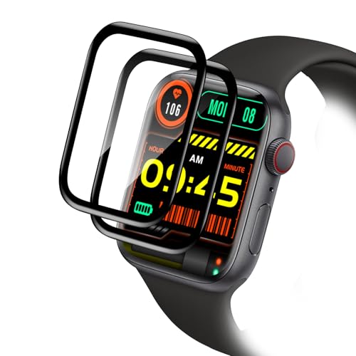 Carantee Schutzfolie für Panzerglas für Apple Watch Series 7/8/9 41mm Displayfolie, 2 Stück Blasenfrei Flexible TPU Disp...