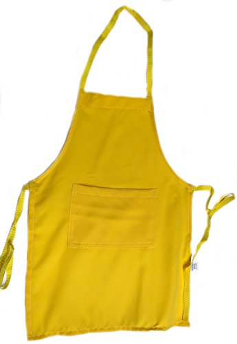 CHEFSKIN Yellow Medium Lot of 5 Chef Aprons Real Fabric Pocket Lightweight