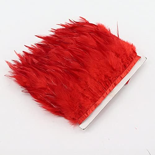 1Meters Natural Crafts Pheasant Feather Trims Sewing Clothing DIY Red Feather Needlework Fringe Party Wedding Decoration 8-10cm - Zamihalaa