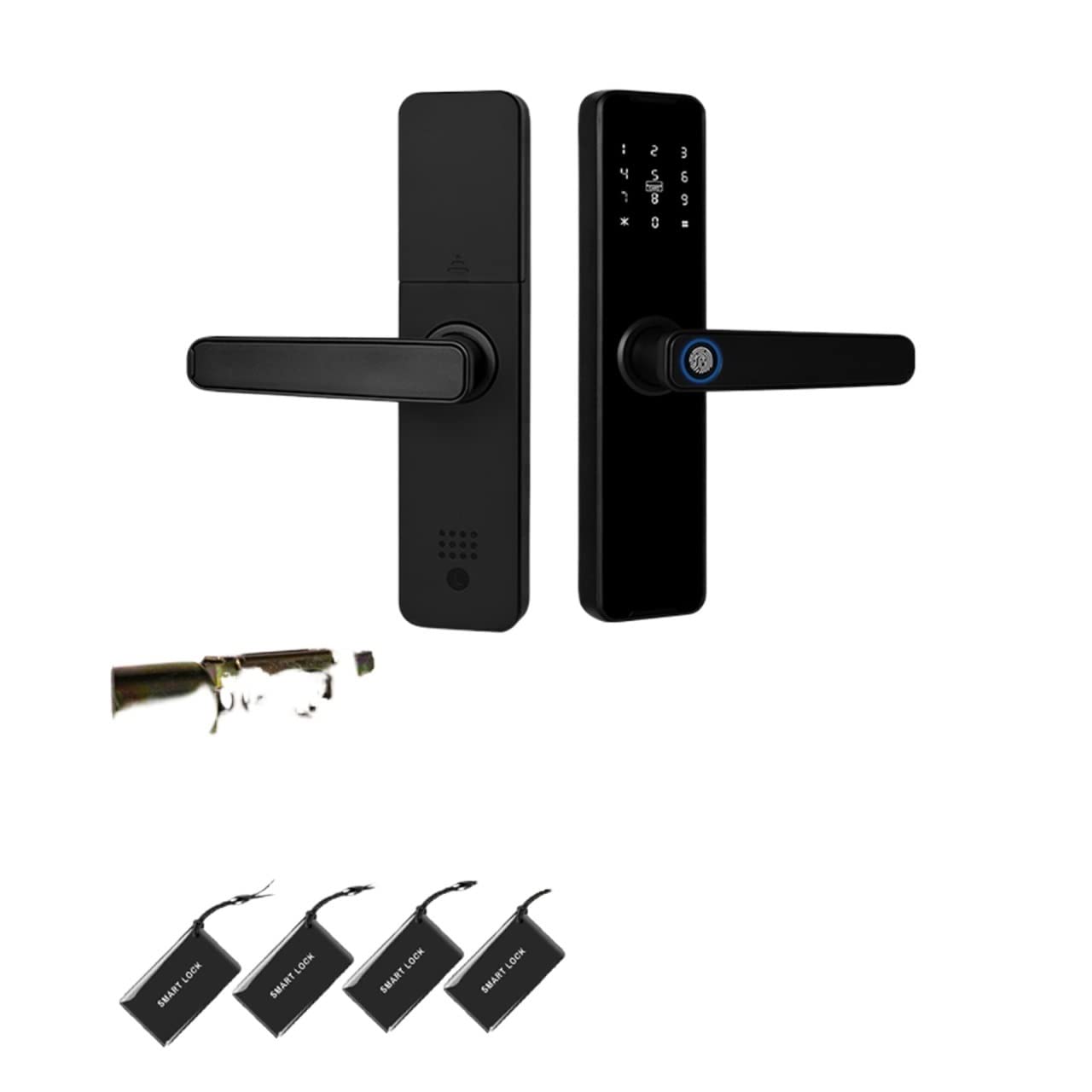 CVFRDD Smart Door Knob, Tuya Fingerprint Door Lock Digital Electronic Smart Keyless Entry For Home House With Passcode Keyless Entry Door Handle(Singnal)