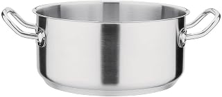 Vogue Stainless Steel Casserole Pan 24cm - All Hobs Including Induction, Strong Handles, Easy Pour T149