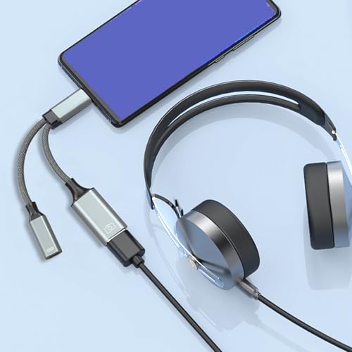 HVRFJXI Double USB C Music Charging Adapter Fast Cable Compatible For Phone Laptops Tablets Double USB C Headphone Adapter