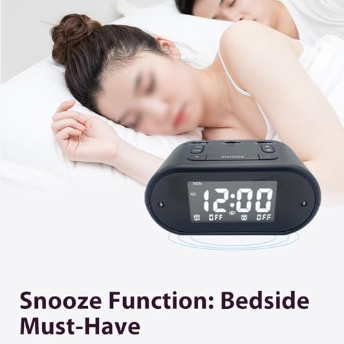 Reloj digital para dormitorio con vibrador de cama y carga USB inteligente 6