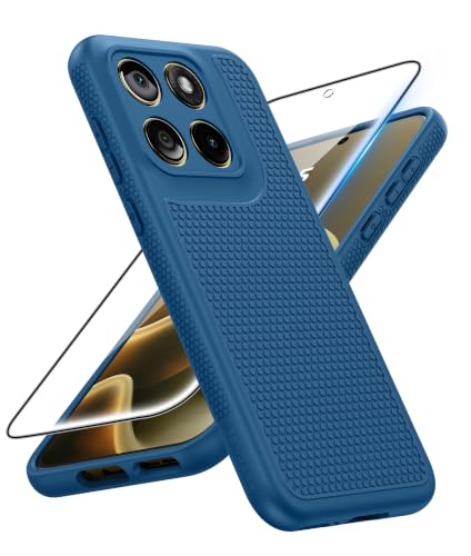 Image of FNTCASE for Motorola Edge 2026 Case: Moto Edge 2026 Case with Screen Protector Non-Slip 14FT Military Grade Drop Protection, Shockproof, Slim Fit, Anti-Scratch TPU Matte Phone Cover (Blue)