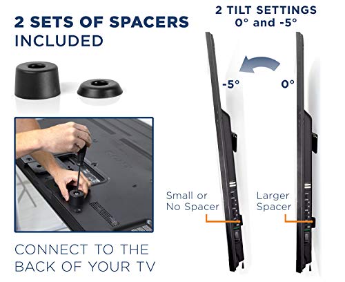 No Stud Tv Wall Mount By Mount-It! - Low-Profile Tilting Hanger Mount For No-Damage No Drill Dry Wall Installation | 110 Lbs Weight Capacity, Up To Vesa 600X400 #TOP4