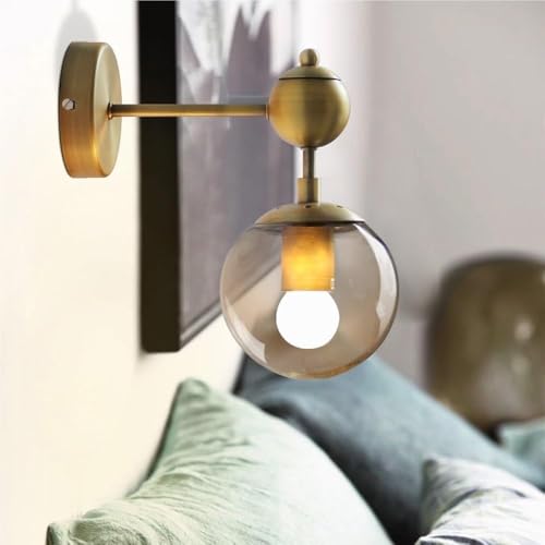 Applique murale moderne en verre globe laiton E27 luminaire design