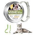 VSSHE Cat Flea and Tick Collar, 40 cm Adjustable Cat Flea Treatment Collar, Waterproof Flea Collar for Dogs with Tick Control, 12 Months Effective Protection, Prevent Allergy