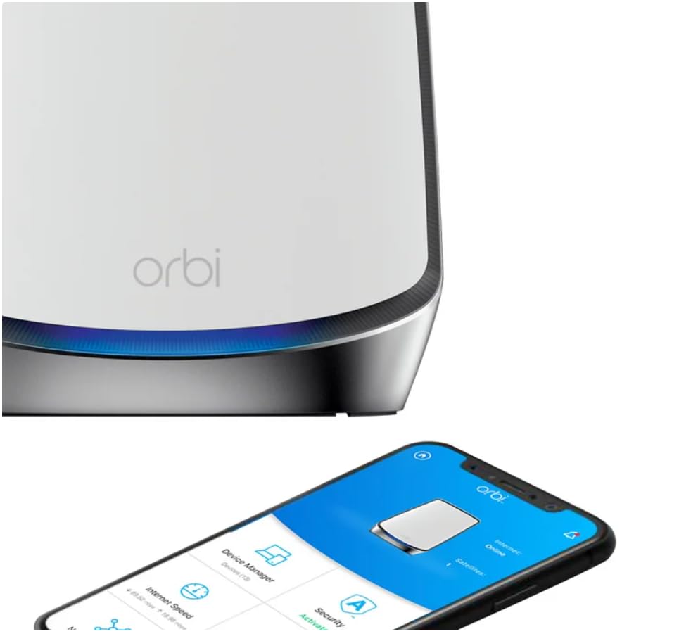 Image of NETGEAR Orbi RBK843S AX6000 Wi-Fi 6 Mesh System, 8,000 sq. ft. Whole-Home WiFi with Speeds up to 6Gbps,Connects up to 100 Devices