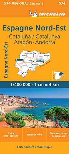 Carte Régionale Espagne Nord-Est : Cataluña / Catalunya, Aragon, Andorra