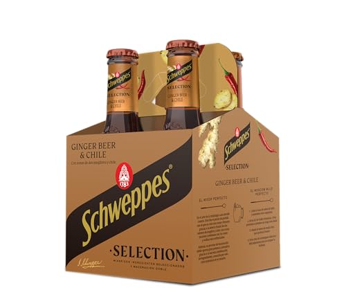 Schweppes Selection Ginger Beer, Bebida Refrescante - Vidrio, Pack 4x20cl