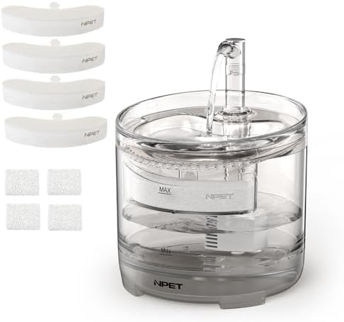 NPET Cat WF050TP Automatic Pet Water Fountain with Replacement Ta...