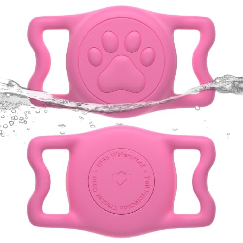 IP68 Waterproof Dog AirTag Holder for Dog Collar, Soft, Stretchy Silicone