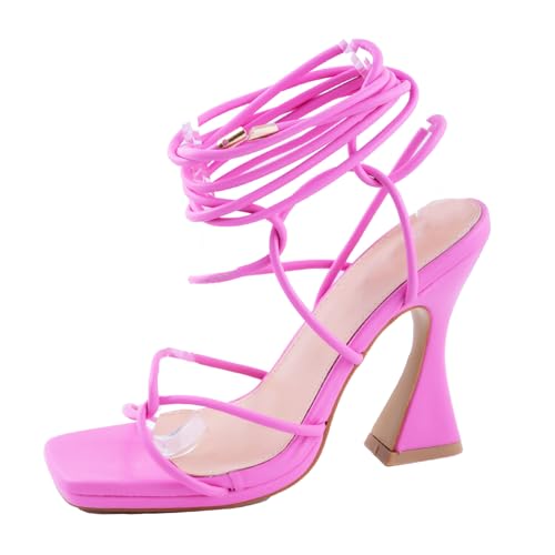 Sandales femme lacets Toocool : fermeture tressée réglable et bout carré grand confort