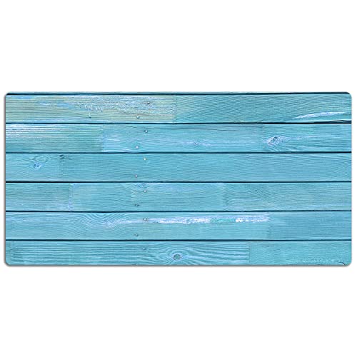 Sous-main en vinyle 120x60cm décor de planches bleues de qualité - 2