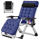 Slsy Silla Antigravedad Reclinable y Plegable para Patio, con Cojín Acolchado y Bandeja...