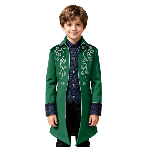 Image of Kids Medieval Steampunk Jacket Boys Victorian Renaissance Tailcoat
