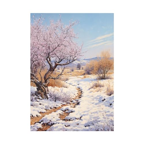 Décoration murale d'art de neige FJASKER Tableau salon en toile non tissée 50x70cm sans cadre