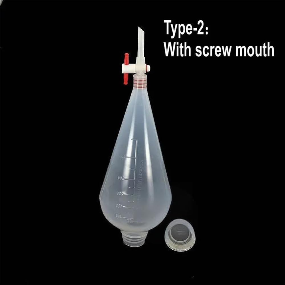1 sztuka laboratorium 125 ml 250 ml 500 ml 1000 ml formowane tworzywo sztuczne Separatory PP lejek z tłokiem PTFE (1000 ml typ 2)