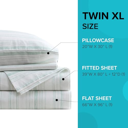 Image of Comfort Spaces 100% Cotton Percale Sheets Twin XL Size 3 Piece, Good Vibes