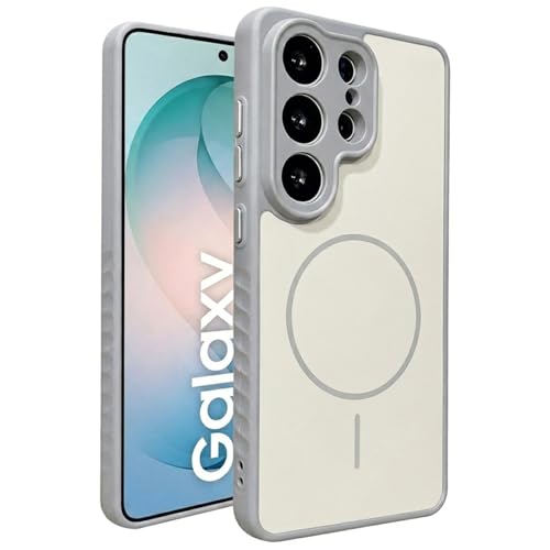 Image of VONZEE Matte Magnetic Case Compatible for Samsung Galaxy S26 Ultra Wireless Charging Shockproof Anti-Scratch TPU PC Slim Fit Full Protection Phone Cover for Samsung Galaxy S26 Ultra-Grey
