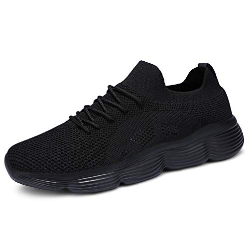 UUBARIS Men Running Walking Shoes Sport Athletic Wihte Jogging Sneakers Black Size 10