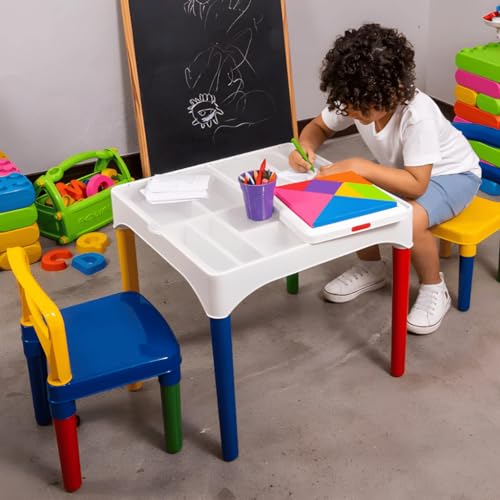 Mesa Didática Infantil Com Cadeiras 49cm - Mesinha Educativa de Atividades para Criança