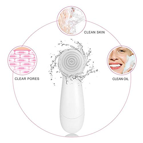 Moschow Facial Cleansing Brush With 5 Brush Heads, 5-In-1 Waterproof Face Spin Brush Set For Gentle Exfoliating And Removing Blackhead, Deep Cleansing Face (Pink) #TOP4