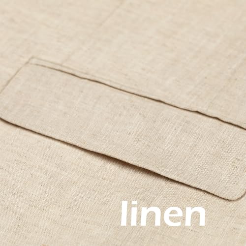 SOLOVEDRESS Men's 2 Pieces Suit Regular Solid Fit Summer Suit Cotton Linen Business Tuxedo Pants Set for Wedding Party4