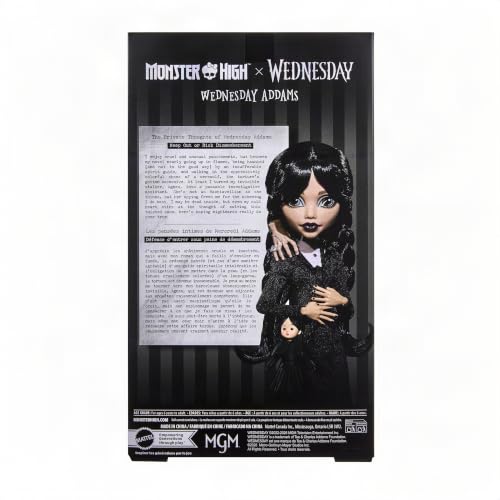Monster High x Wednesday Addams Puppe in schwarzem Kleid – Ansicht 6