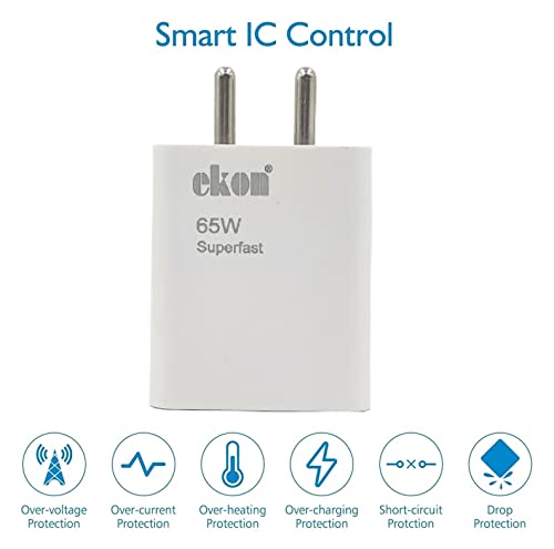 Image of 50W Supervooc Superdart Type C Charger Adapter | 50 Watt Charger Type C | Quick Charge 3.0 | Only Compatible with Realme 8 Pro | Realme X2 Pro | Realme X7 (India) | Realme X7 Max 5G