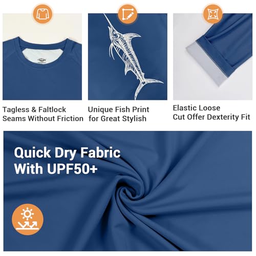 Palmyth Fishing Shirts for Men Long Sleeve UPF 50+ Sun Protection UV T Shirt Tee3