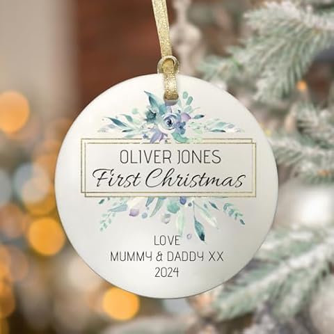 GuteGifts Personalised 1st Christmas Bauble Cover