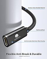 CONMDEX USB C Verlängerung 1,5m USB 3.2 Kabel TypC Stecker auf Buchse Verlängerungskabel 10Gbit/s,5A/100W,4K Video/Audio Sync-Extender Kompatibel mit PSVR2,M1 M2 Max MacBook,Galaxy S23/S22,Schwarz – Ansicht 2