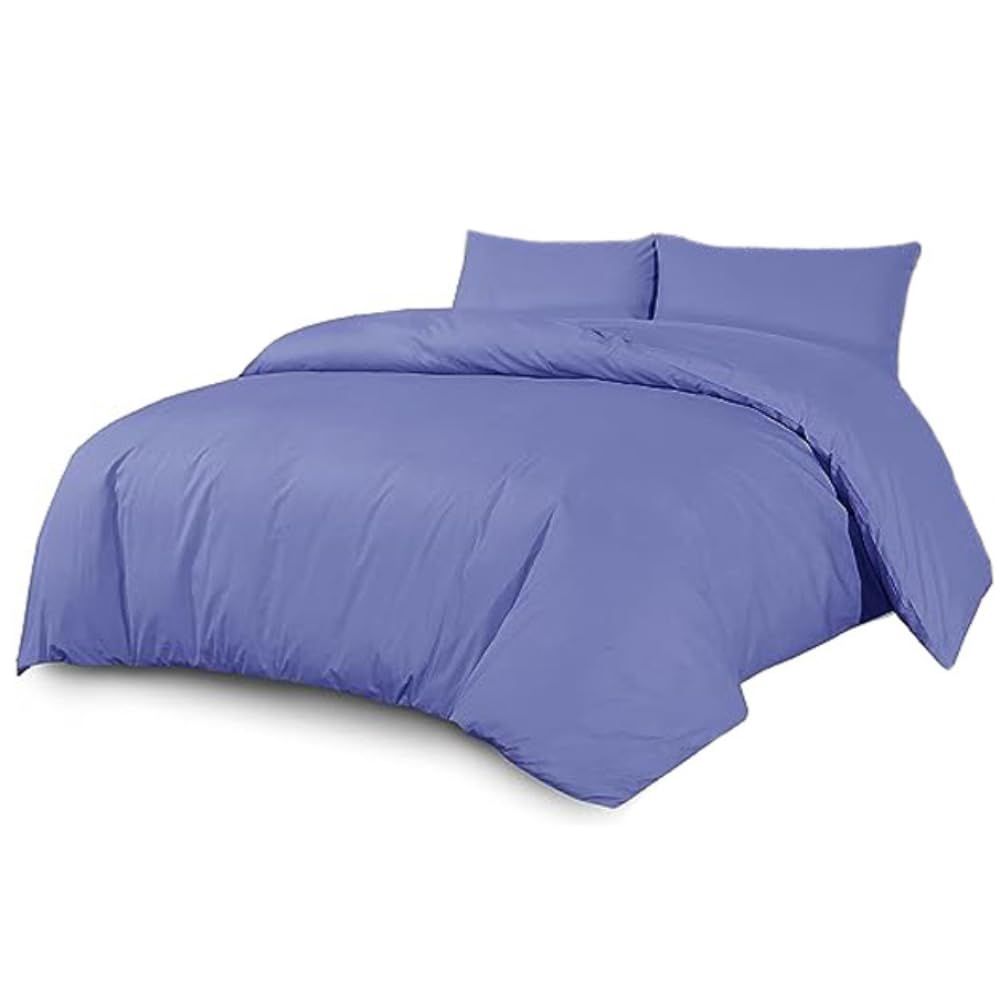 Laam linen Luxurious Duvet Cover Bedding Set 100% Long Staple Soft Cotton Duvet Set with Easy Closure Egyptian Cotton Duvet Set with Pillow Cases (Blue, Single) — image 1