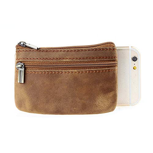 Coin Wallet for Mens Leather Zipper Purse Short Vintage Retrol Style Credit Card Holder Organizer3