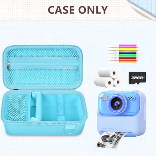 Image of Leayjeen Kids Camera Case Compatible with Cimizi /Gofunly /Aasonida /CAMCLID /LETSHAHA Kids Instant Print Camera, Kids Instant Camera for 1080P Printed Photos,Birthday Gifts for Kids-Blue(Case Only)