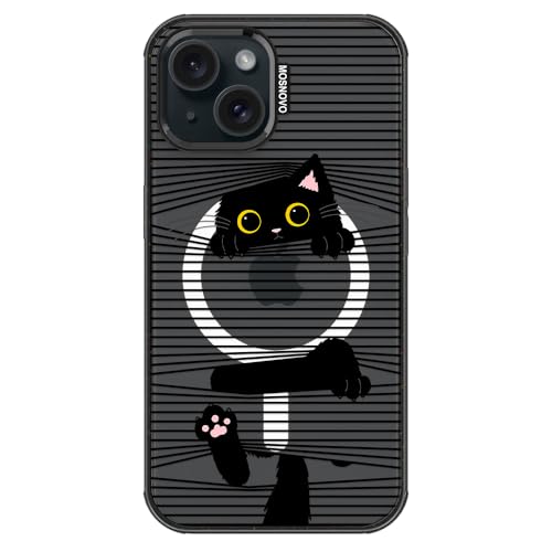 Coque iPhone 15 Plus MagSafe antichoc chat noir MOSNOVO