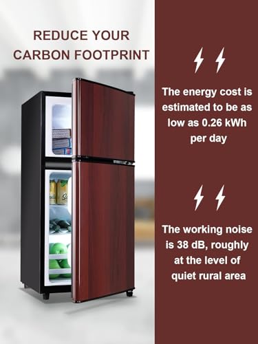 FLS-80-WOOD-35-CuFt-Small-Freezer-Compact-Refrigerator-Retro-Fridge-with-Dual-Door7-Level-Adjustable-Thermostat-for-Garage-DormBedroom-Office-Apartment-Wood