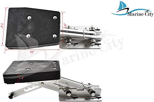 Marine City Heavy Duty Aluminum Outboard 2-Stroke Motor Bracket Board Size (8-1/4 Inches X 10-3/8 Inches) Perfect For Powerboats Yachts Ships (7.5 Hp To 20 Hp) #TOP2