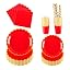 Red & Foil Gold Party Set